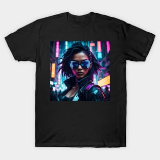 Black Cyberpunk Girl T-Shirt